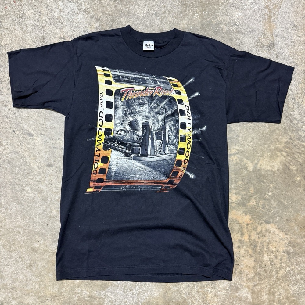 Vintage 90s Dollywood Thunder Road T-Shirt Murina Dolly Parton Black Large